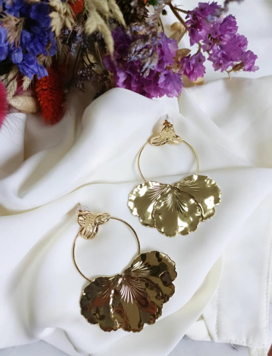 Boucles en acier inoxydable martelé - Pensée de nuit