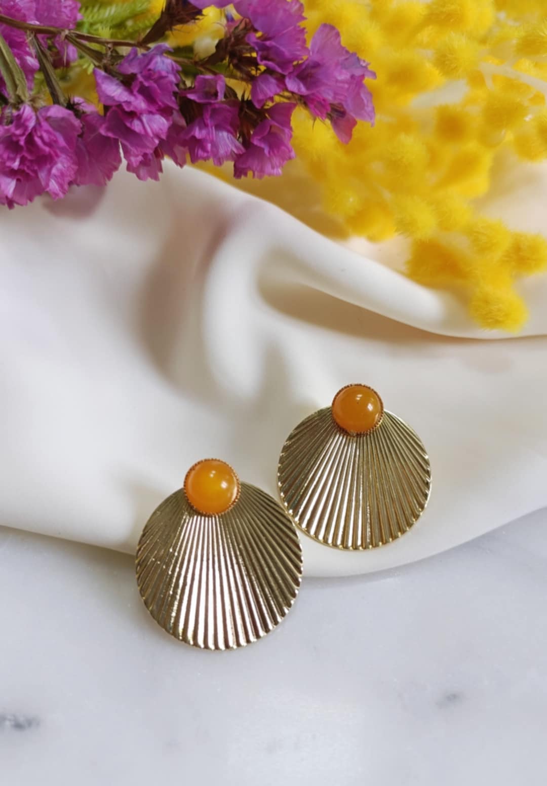 Boucles d'oreilles en laiton doré à l'or fin - Lisboa