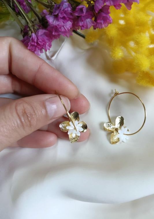 Boucles en acier inoxydable et nacre - Osaka