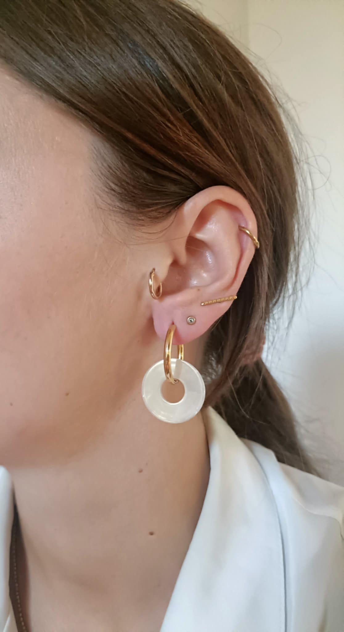 Boucles d'oreilles en acier inoxydable et résine - Ninette