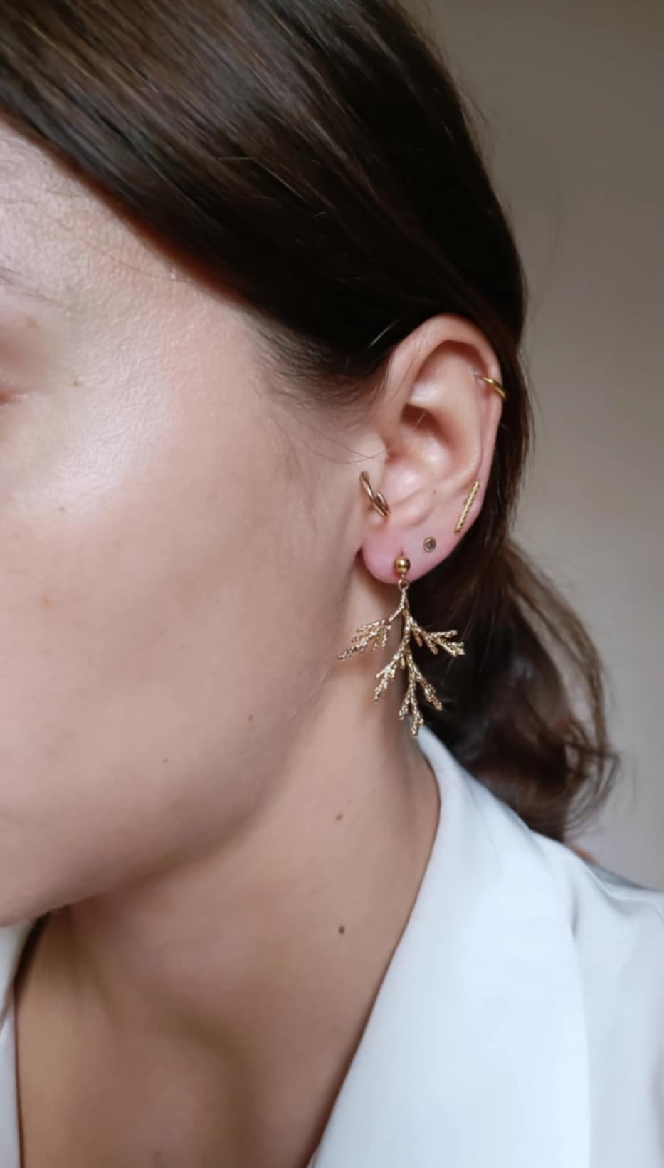 Boucles d'oreilles en acier inoxydable - Mimosa