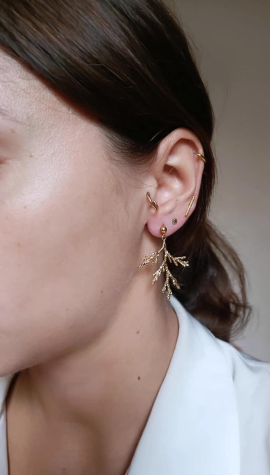 Boucles d'oreilles en acier inoxydable - Mimosa