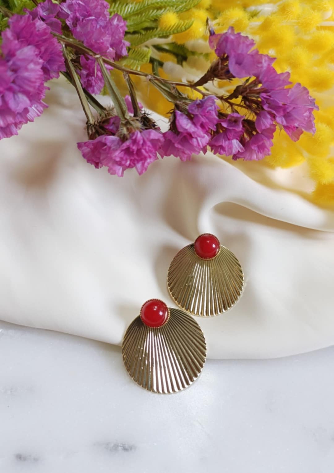 Boucles d'oreilles en laiton doré à l'or fin - Lisboa