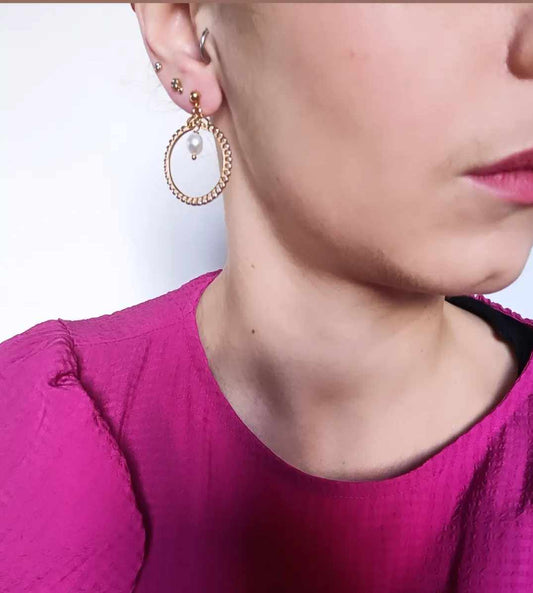 Boucles d'oreilles en acier inoxydable - Laure