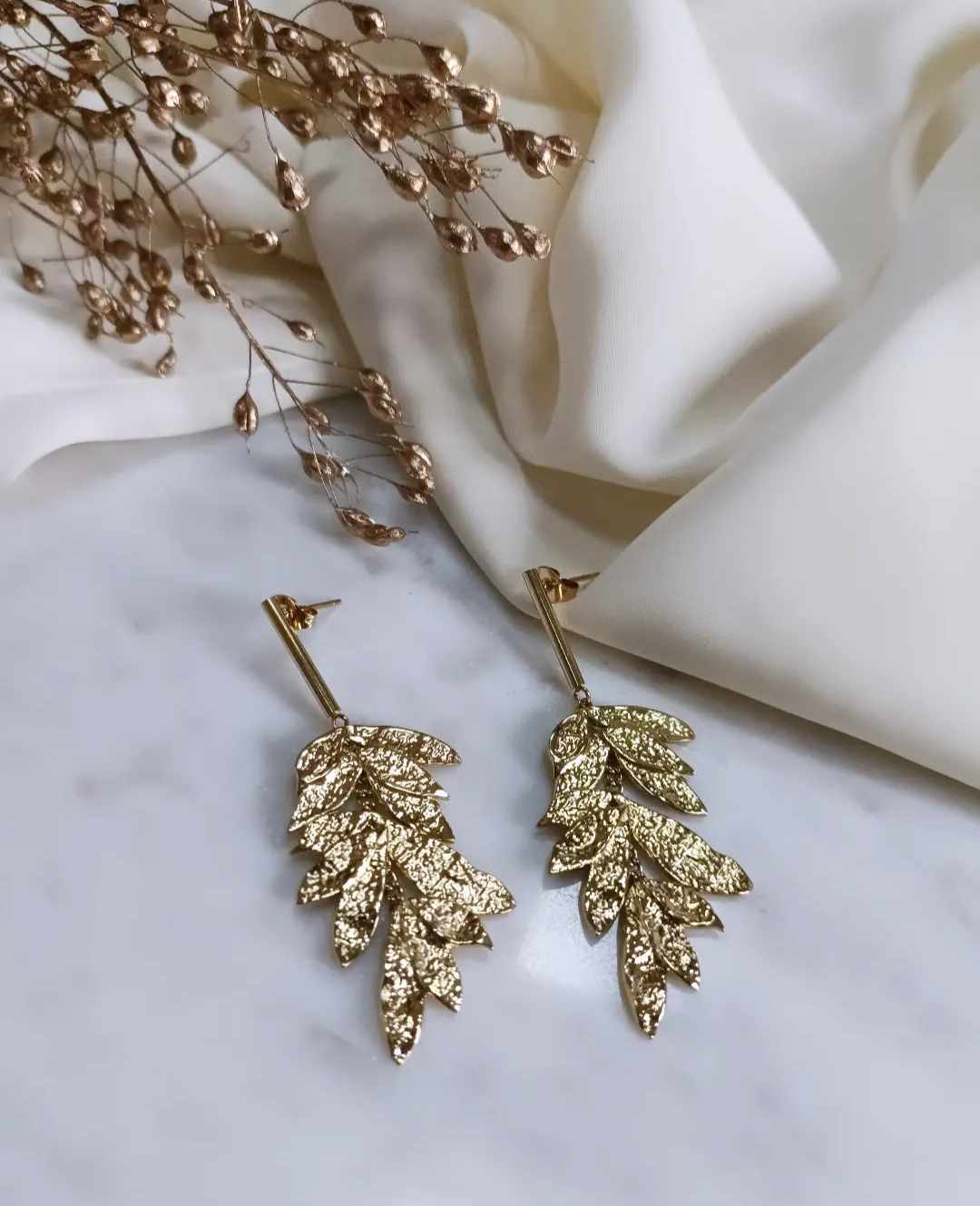 Boucles d'oreilles en acier inoxydable - Flora