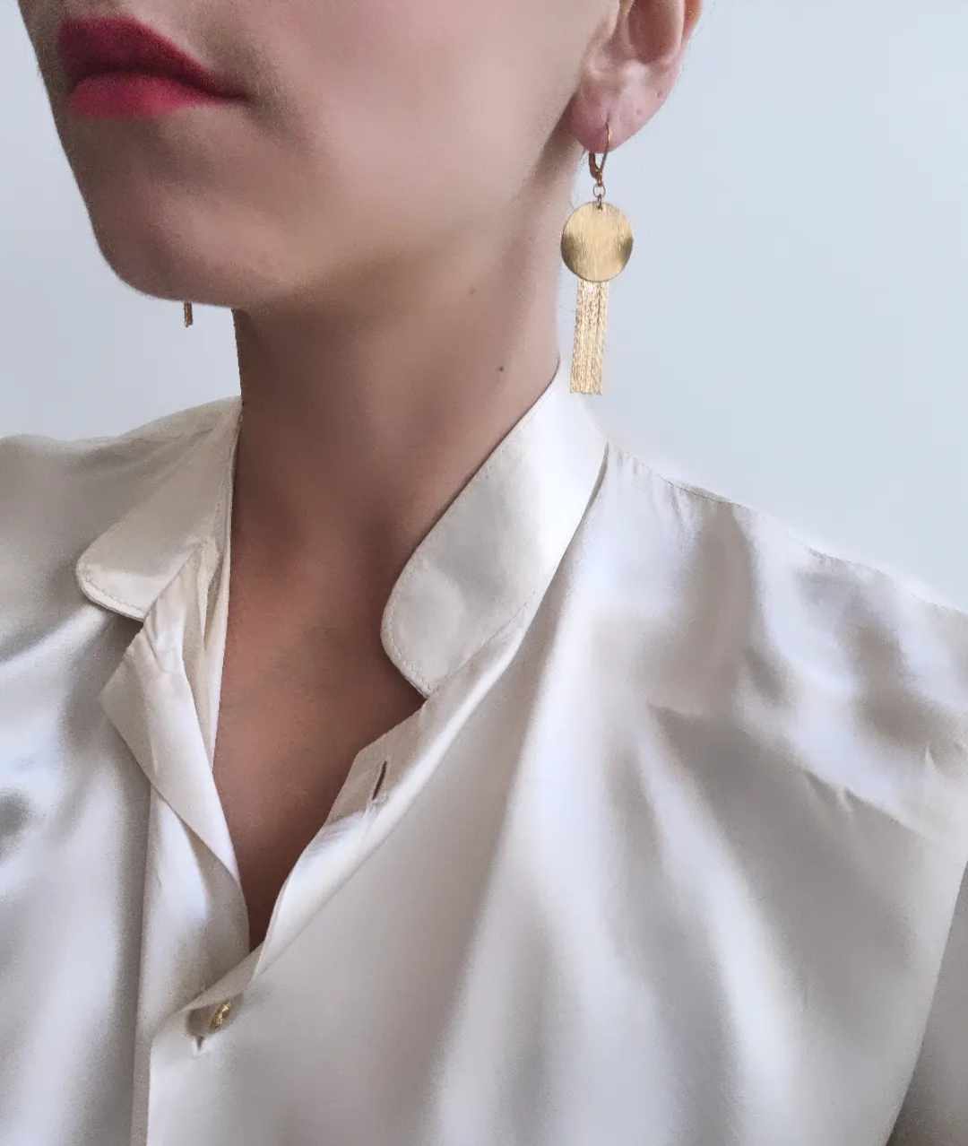 Boucles d'oreilles en laiton doré à l'or fin - Lénita