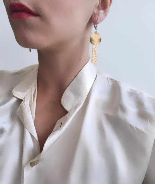 Boucles d'oreilles en laiton doré à l'or fin - Lénita