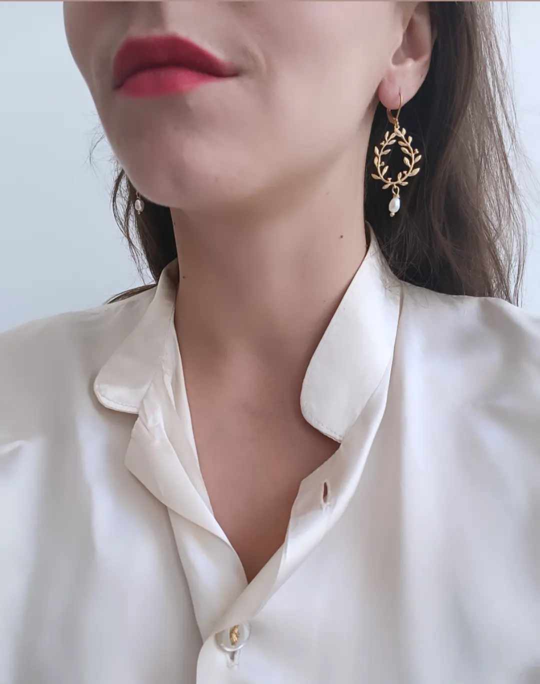 Boucles d'oreilles en laiton doré à l'or fin - Laurianne