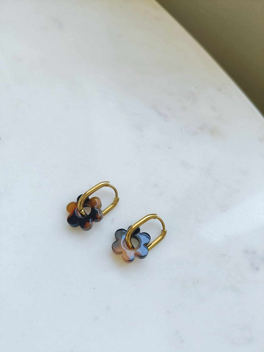Boucles d'oreilles en acier inoxydable et résine - Janis