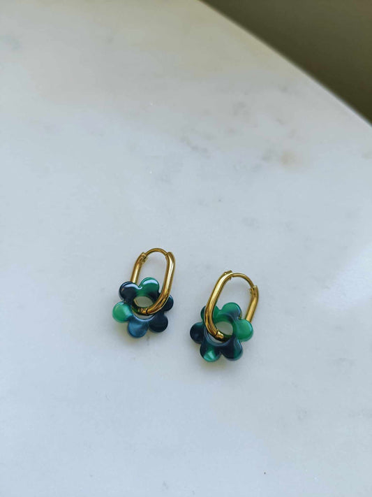 Boucles d'oreilles en acier inoxydable et résine - Janis