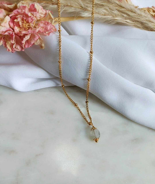 Collier en acier inoxydable - Doria pierre de lune