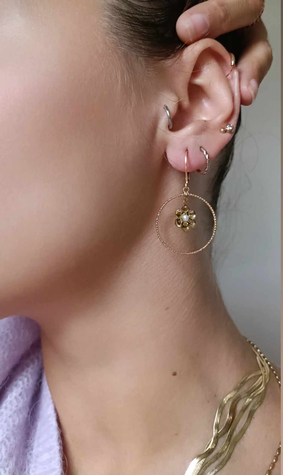 Boucles d'oreilles en acier inoxydable - Huguette