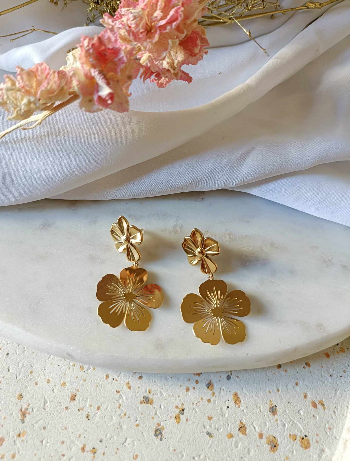 Boucles d'oreilles en acier inoxydable - Rosie