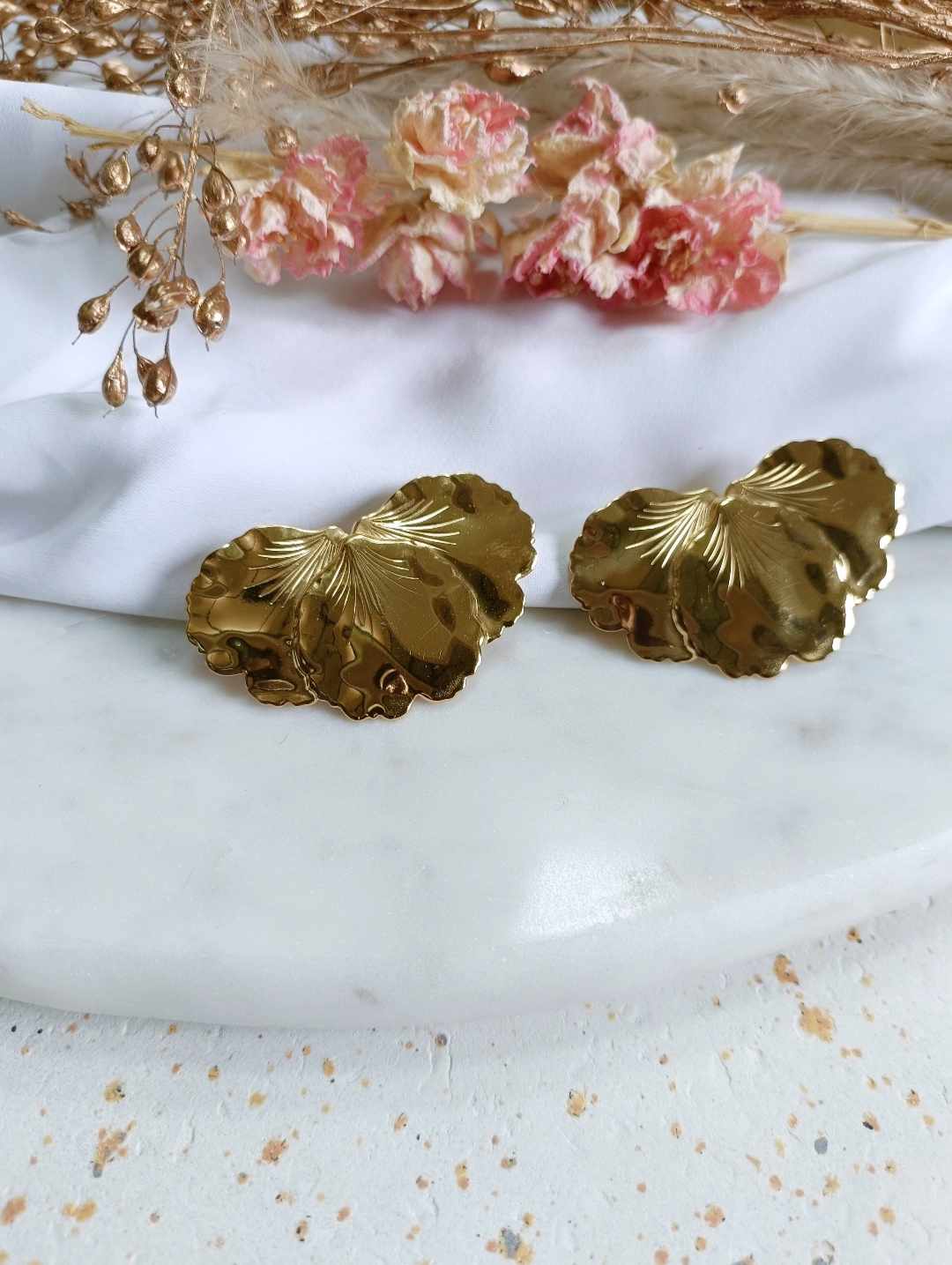 Boucles d'oreilles en acier inoxydable - Pétula