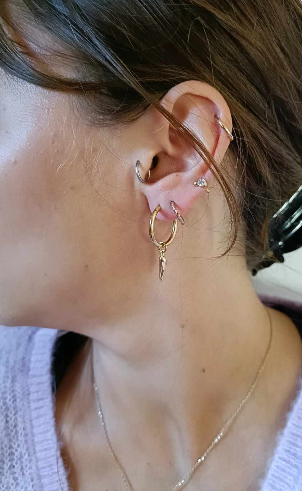 Boucles d'oreilles en acier inoxydable - Pimenté