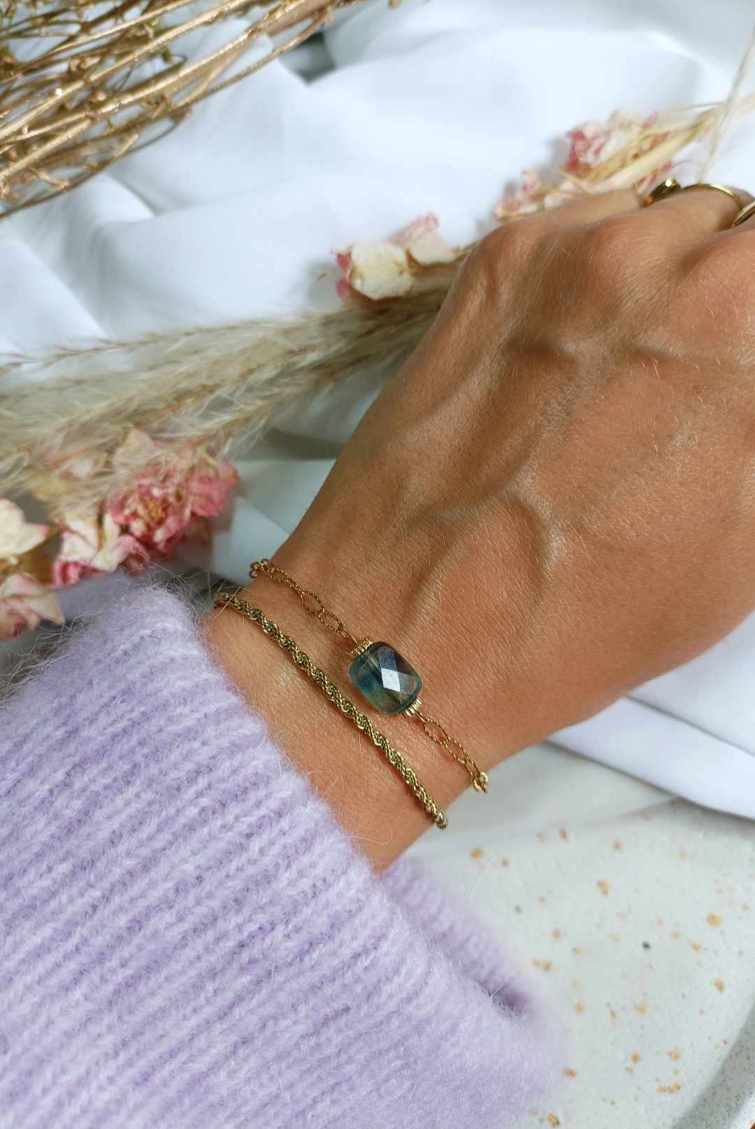 Bracelet en acier inoxydable - Dorie topaze