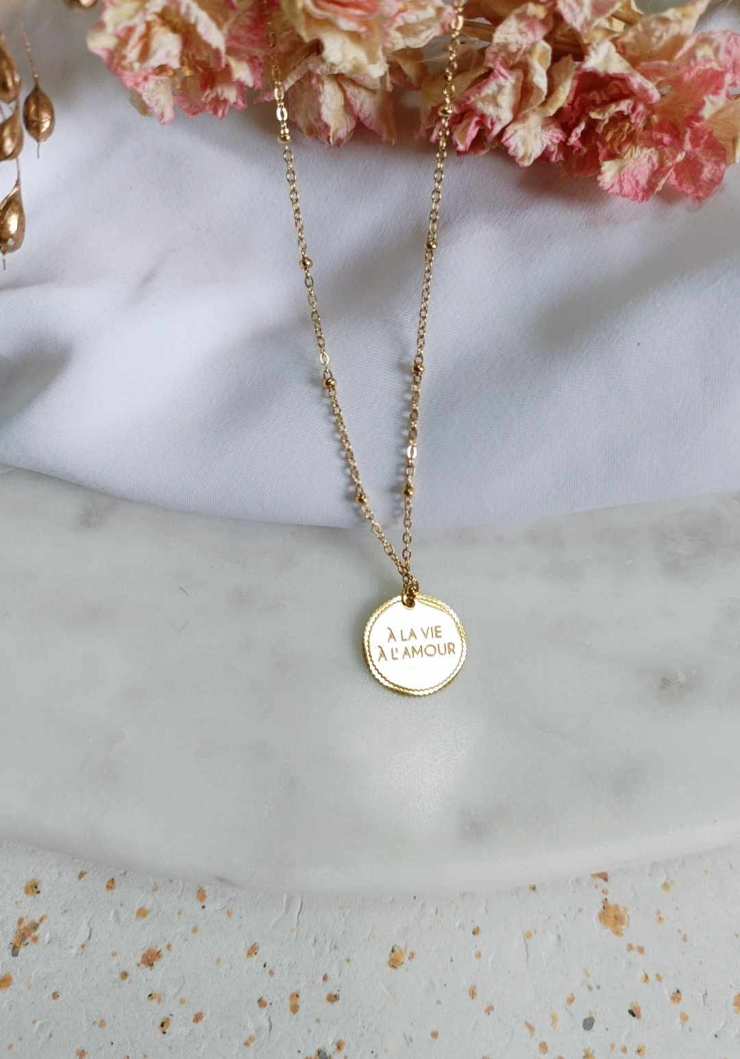 Collier en acier inoxydable - A la vie, à l'amour