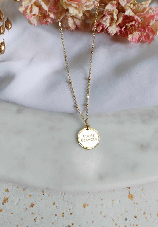 Collier en acier inoxydable - A la vie, à l'amour