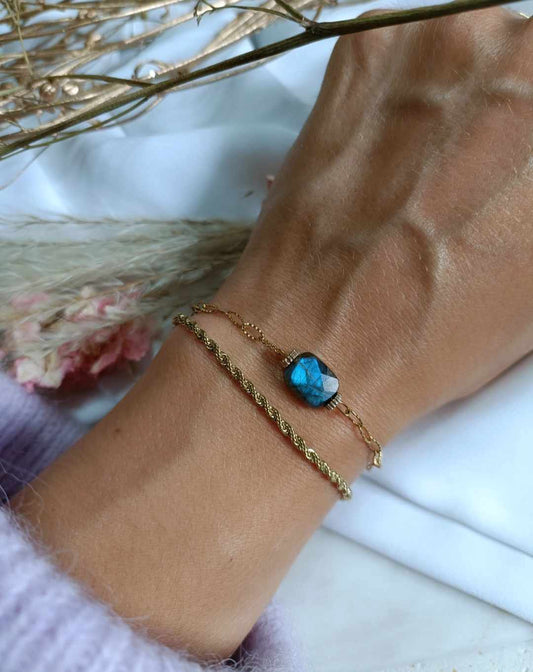 Bracelet en acier inoxydable - Dorie labradorite