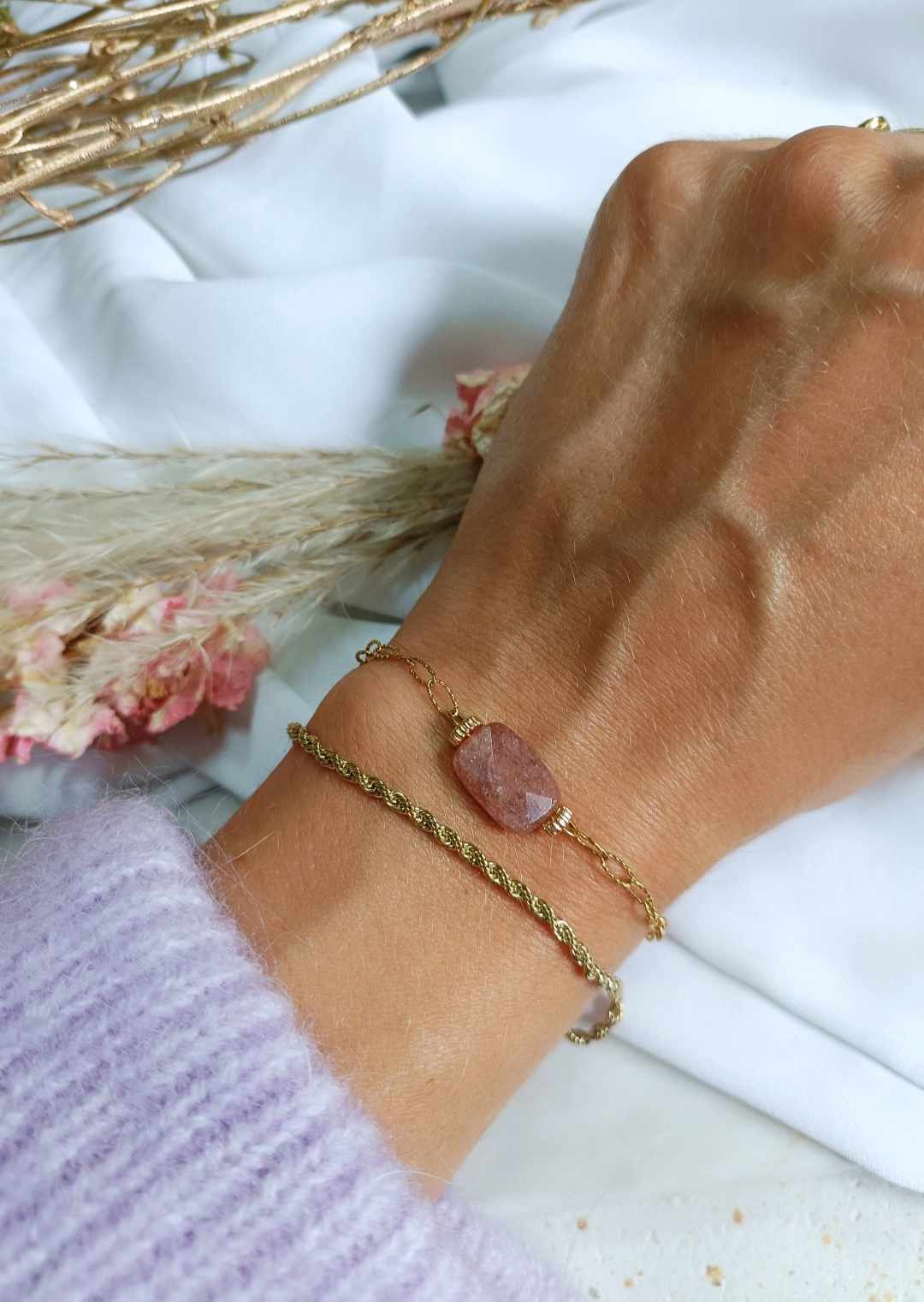 Bracelet en acier inoxydable - Dorie rose