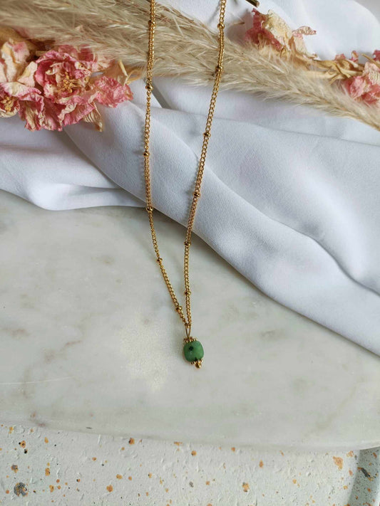 Collier en acier inoxydable - Doria rubis zoisiste