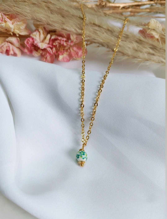 Collier en acier inoxydable - Amandine vert