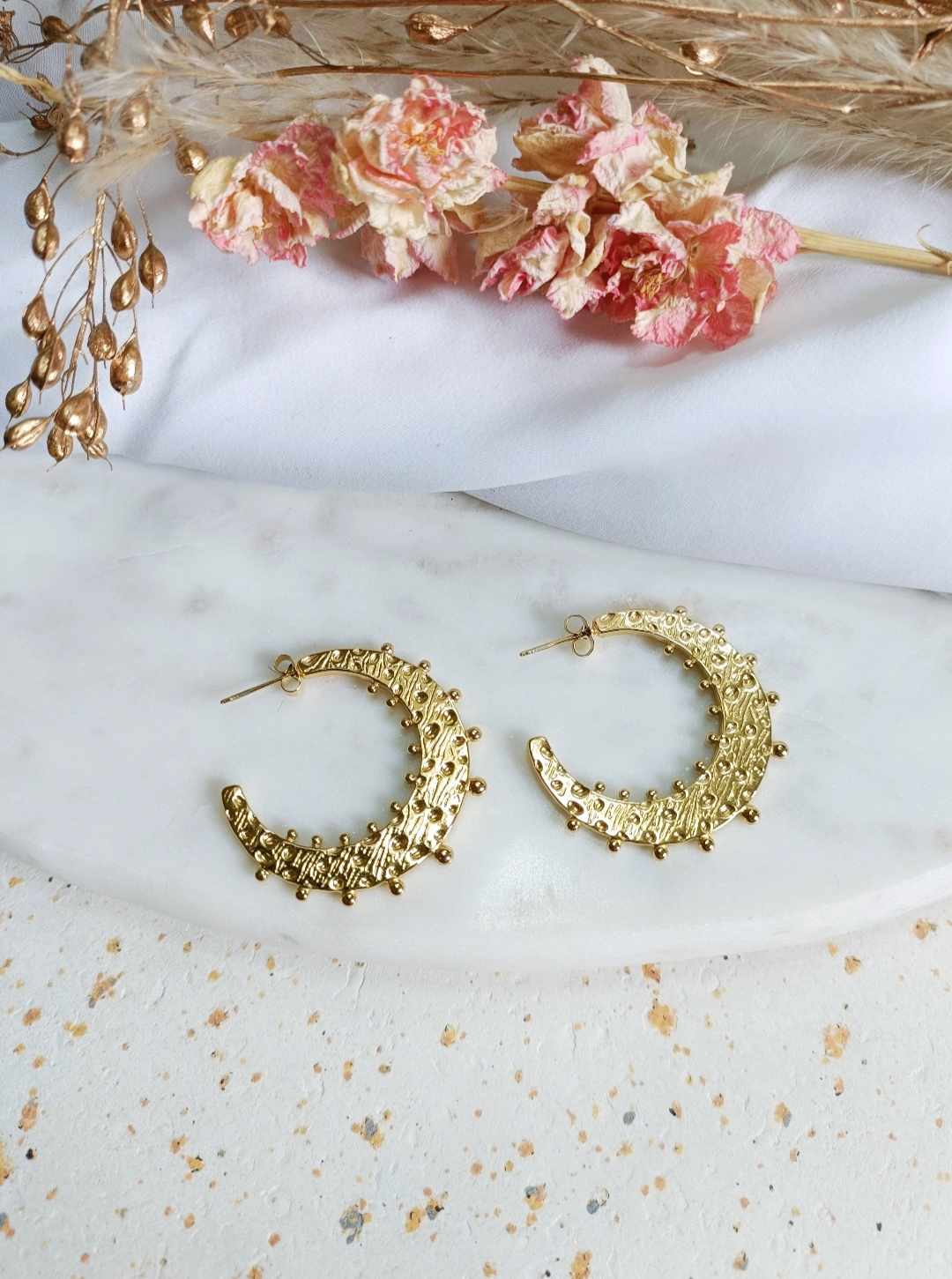 Boucles d'oreilles en acier inoxydable - Blue moon