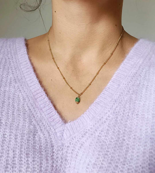 Collier en acier inoxydable - Doria rubis zoisiste