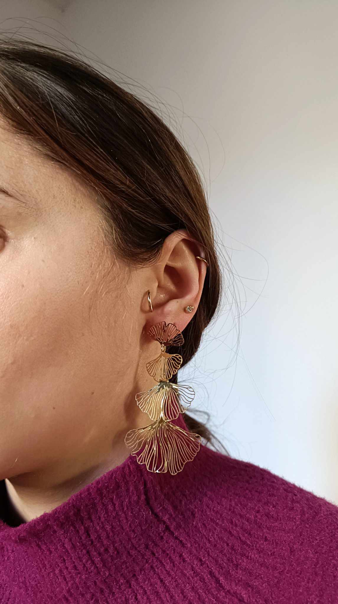 Boucles d'oreilles en acier inoxydable - Ginko