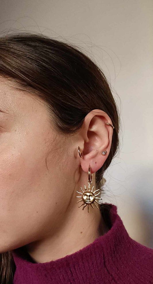 Boucles d'oreilles en acier inoxydable - Sunshine