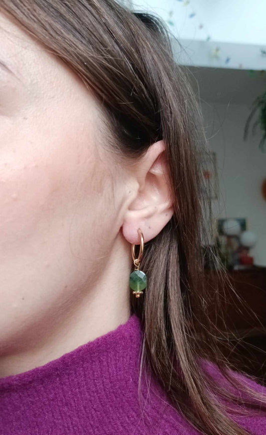 Boucles d'oreilles en acier inoxydable - Sidonie Jade