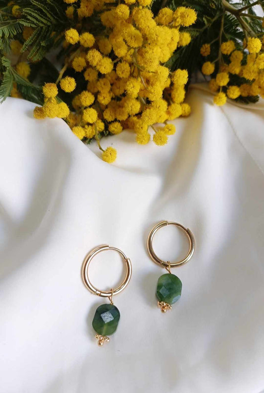 Boucles d'oreilles en acier inoxydable - Sidonie Jade