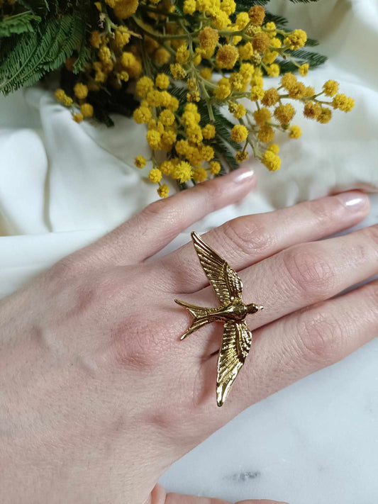 Bague en acier inoxydable - Hirondelles