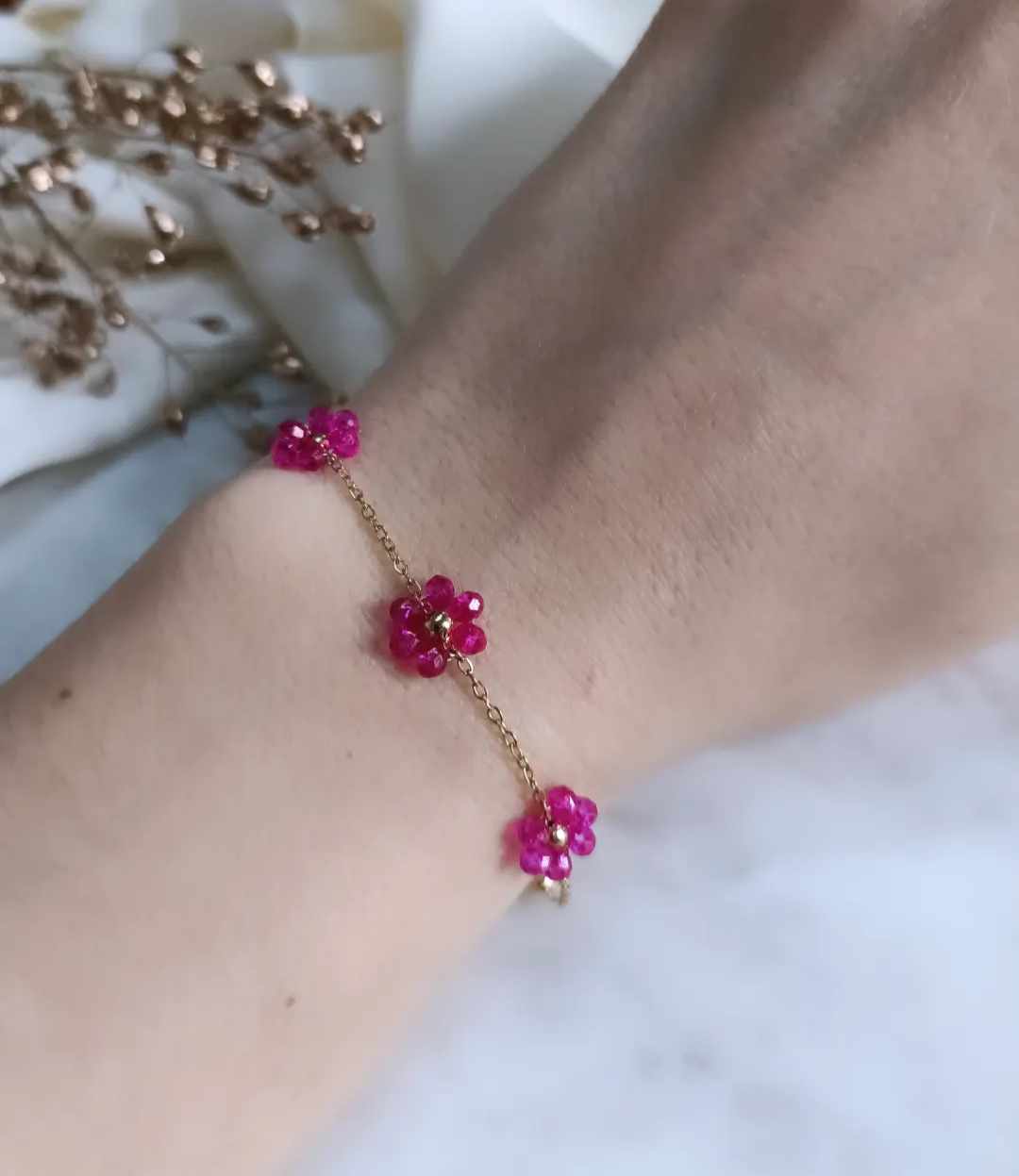 Bracelet en acier inoxydable - Flower color