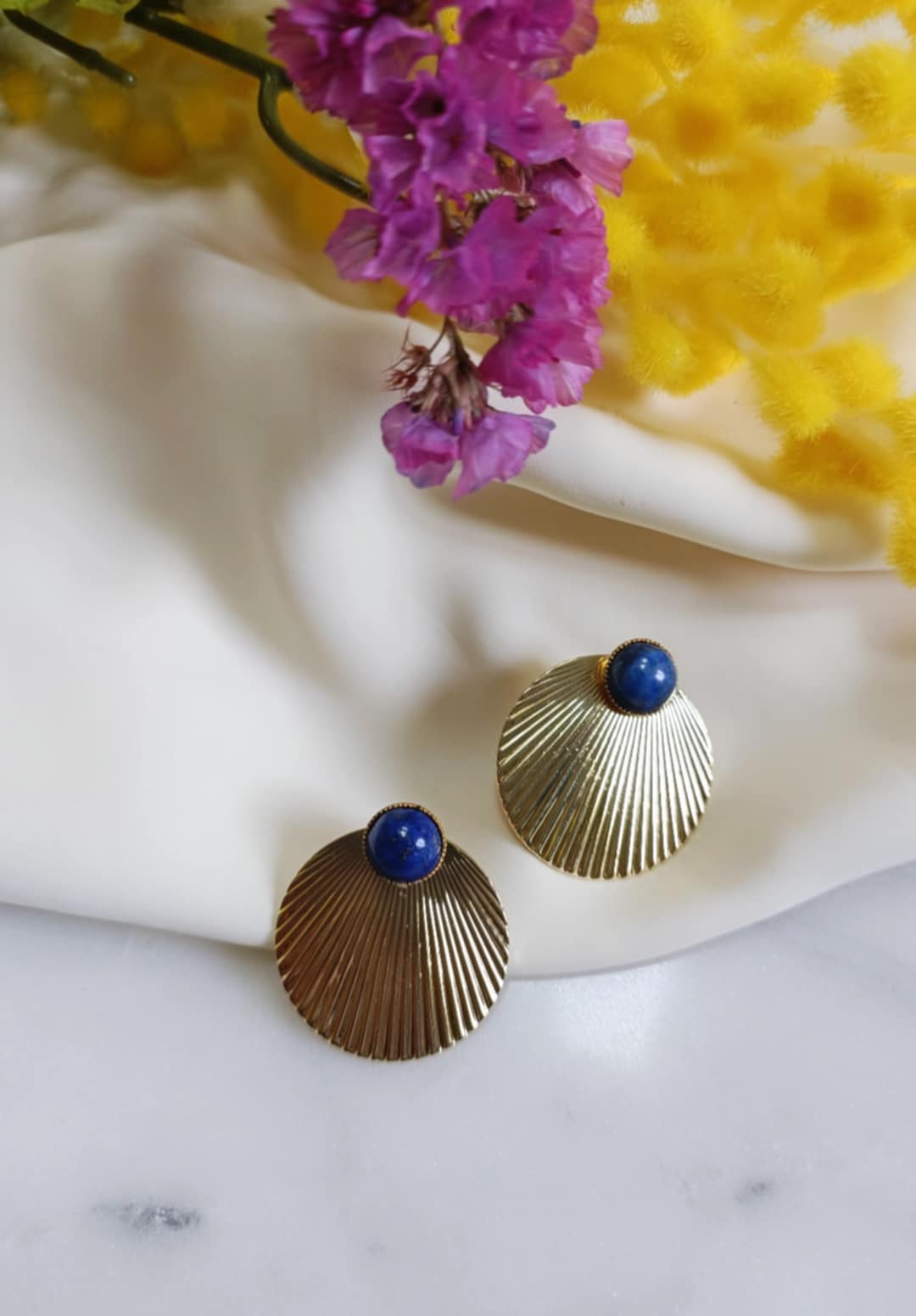 Boucles d'oreilles en laiton doré à l'or fin - Lisboa