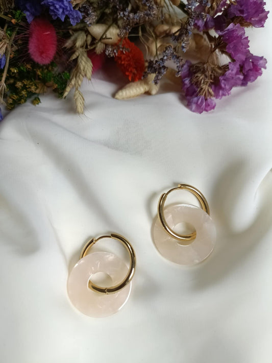 Boucles d'oreilles en acier inoxydable et résine - Ninette