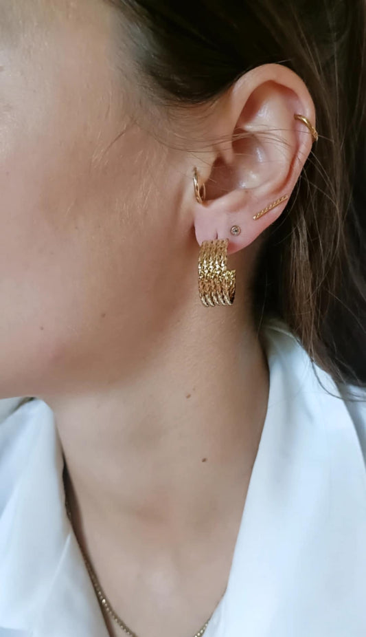 Boucles d'oreilles en acier inoxydable - Créoles Lisette