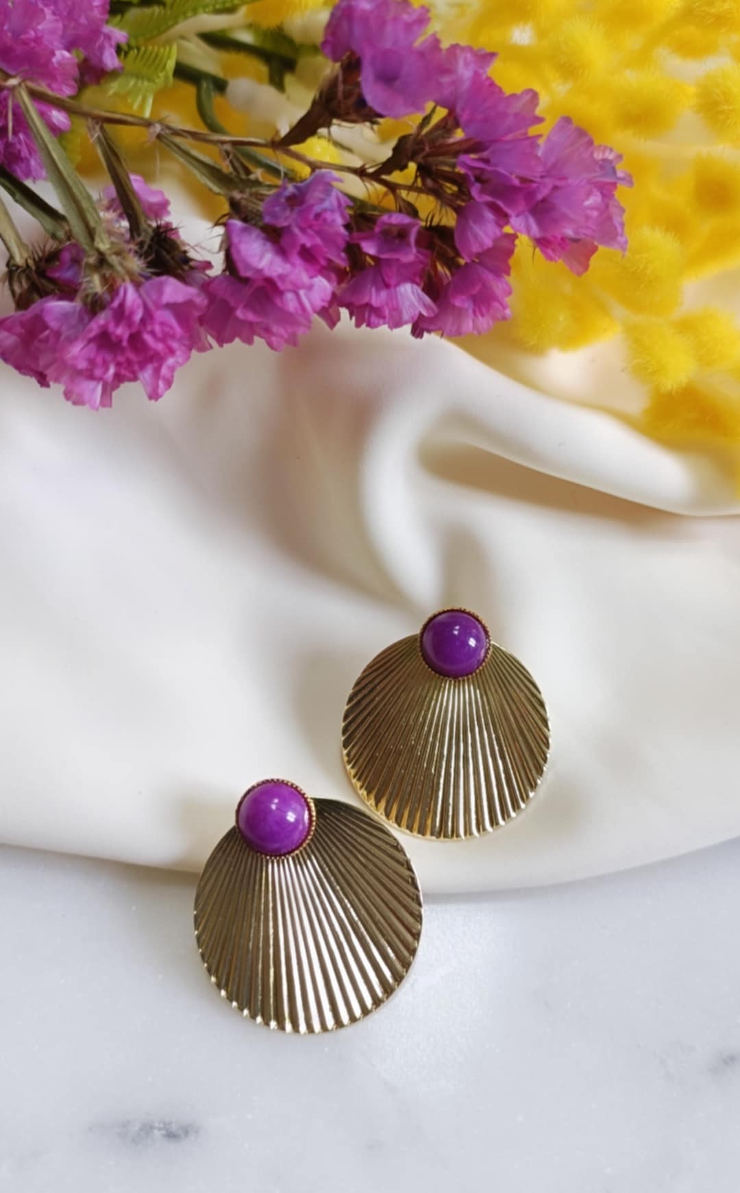 Boucles d'oreilles en laiton doré à l'or fin - Lisboa