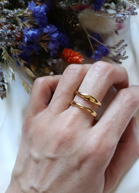 Bague en acier inoxydable - Wavy