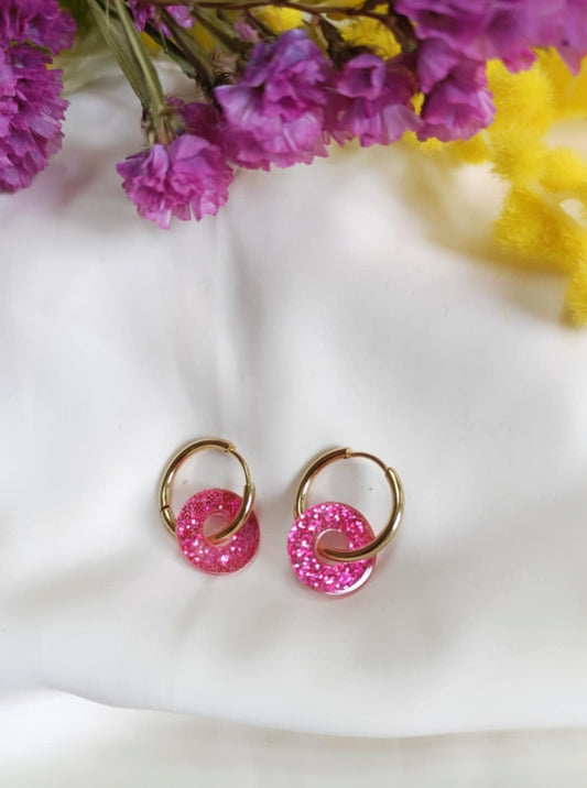 Boucles d'oreilles en acier inoxydable et résine - Roundy