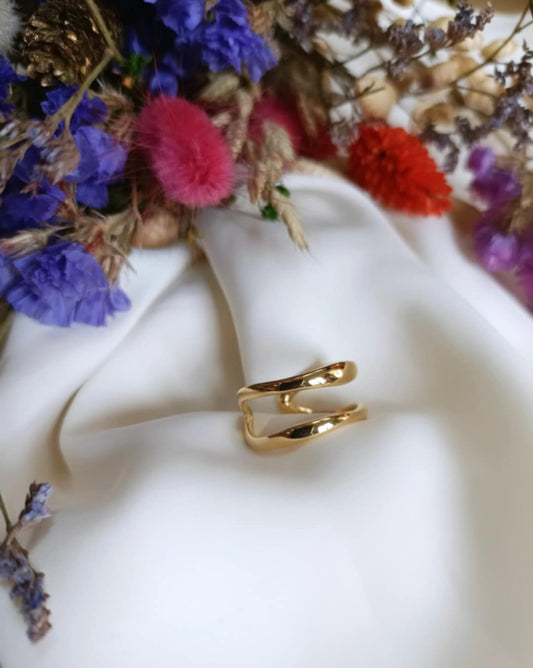 Bague en acier inoxydable - Wavy