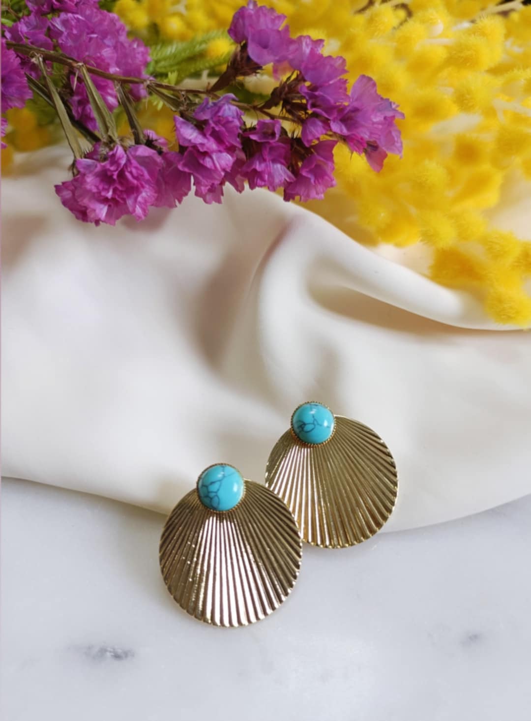 Boucles d'oreilles en laiton doré à l'or fin - Lisboa