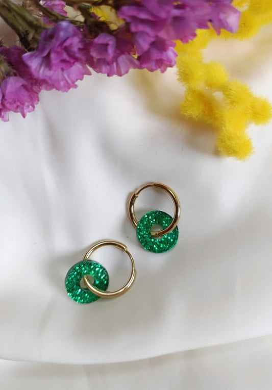 Boucles d'oreilles en acier inoxydable et résine - Roundy