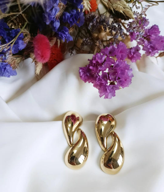 Boucles en acier inoxydable et perle d'eau douce - Mykonos