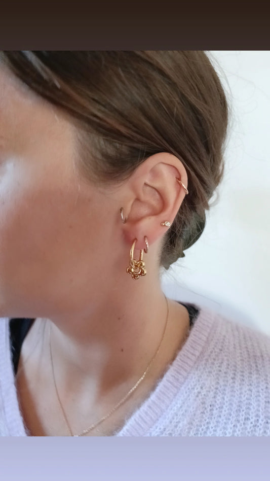 Boucles d'oreilles en acier inoxydable - Anémone