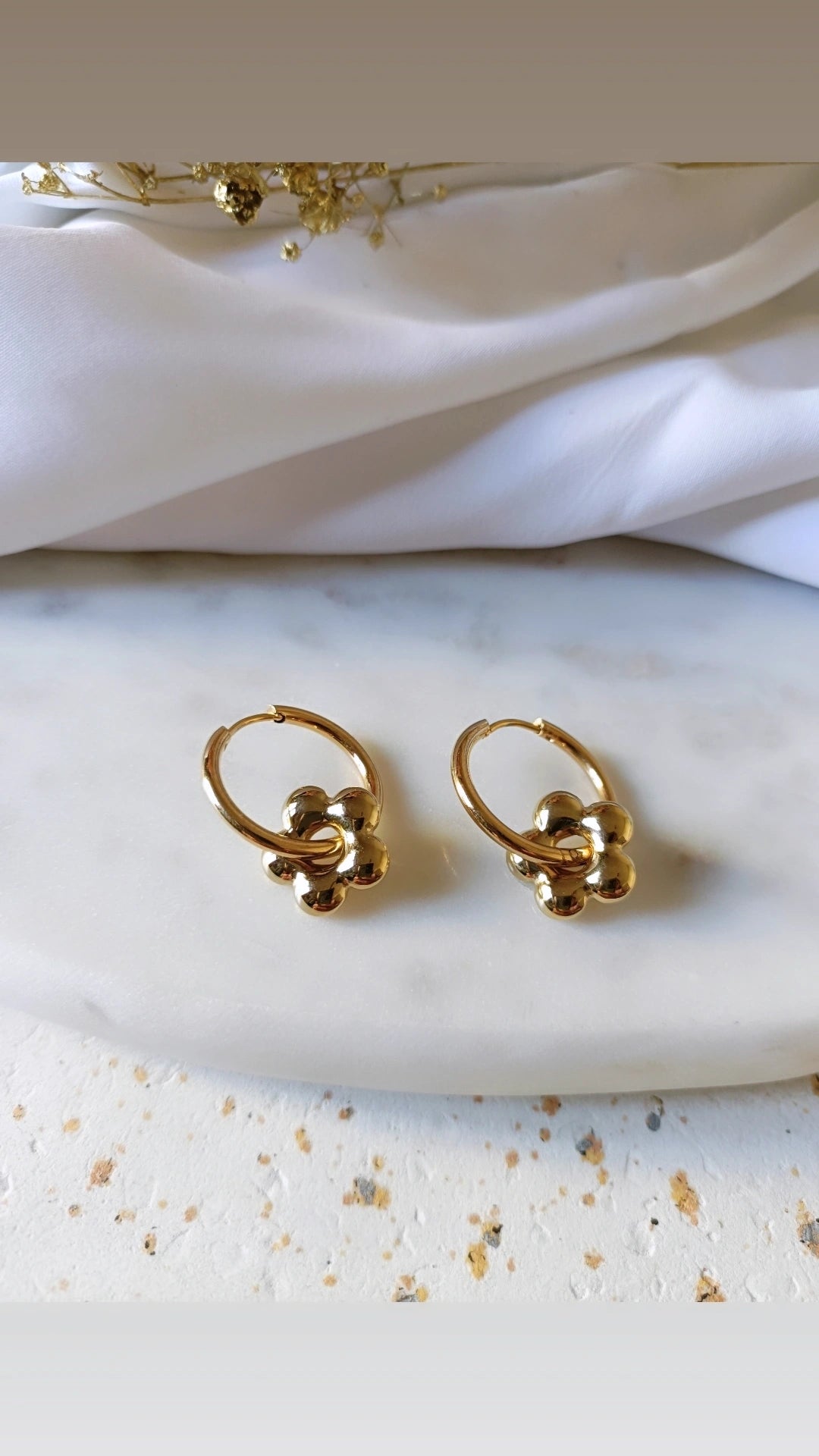 Boucles d'oreilles en acier inoxydable - Anémone