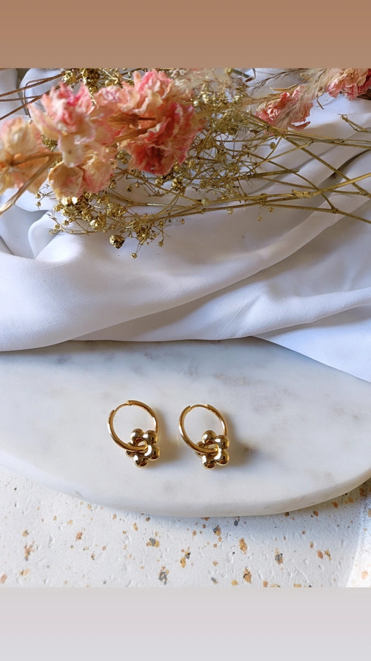 Boucles d'oreilles en acier inoxydable - Anémone