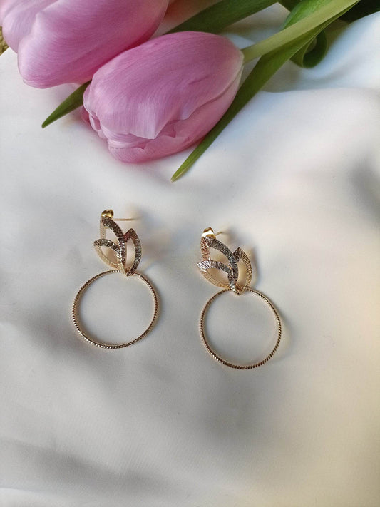 Boucles d'oreilles en laiton doré à l'or fin - Tina