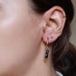Boucles d'oreilles en acier inoxydable - Sacha pierre semi précieuse onyx marbrée