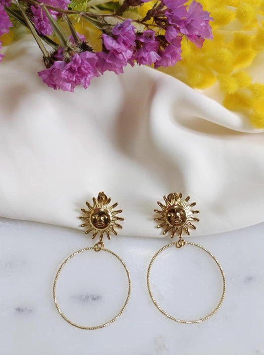 Boucles en acier inoxydable et perle d'eau douce - Mykonos